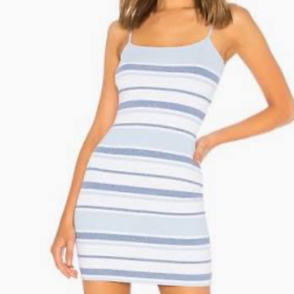 superdown Dionne Striped Knit Dress in blue/white size L.